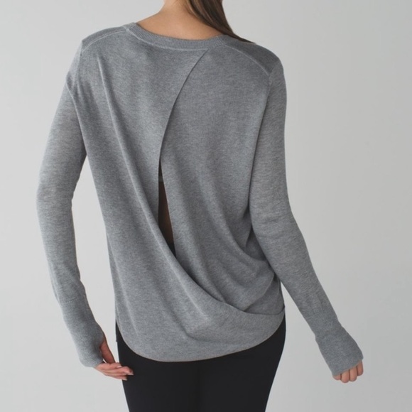lululemon athletica Sweaters - Lululemon Bring It Backbend Sweater Heathered Medium Grey Size